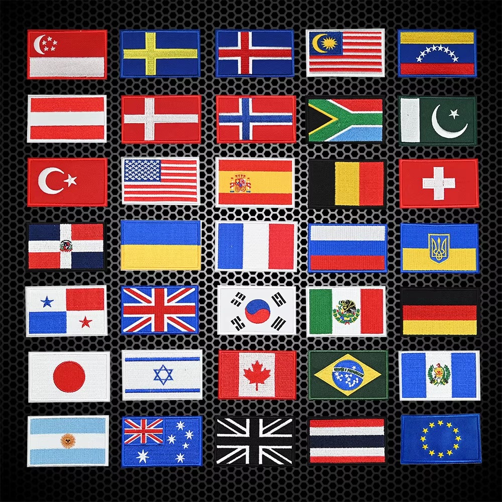 Embroidery Australia - Naszywki haftowane z flagami USA, Wielkiej