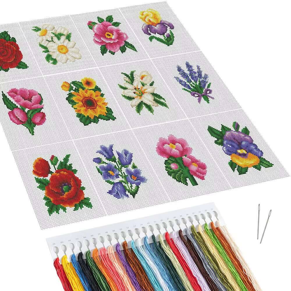 Embroidery Rose Stitch - Huacan MINI haft krzyżykowy kwiat róży