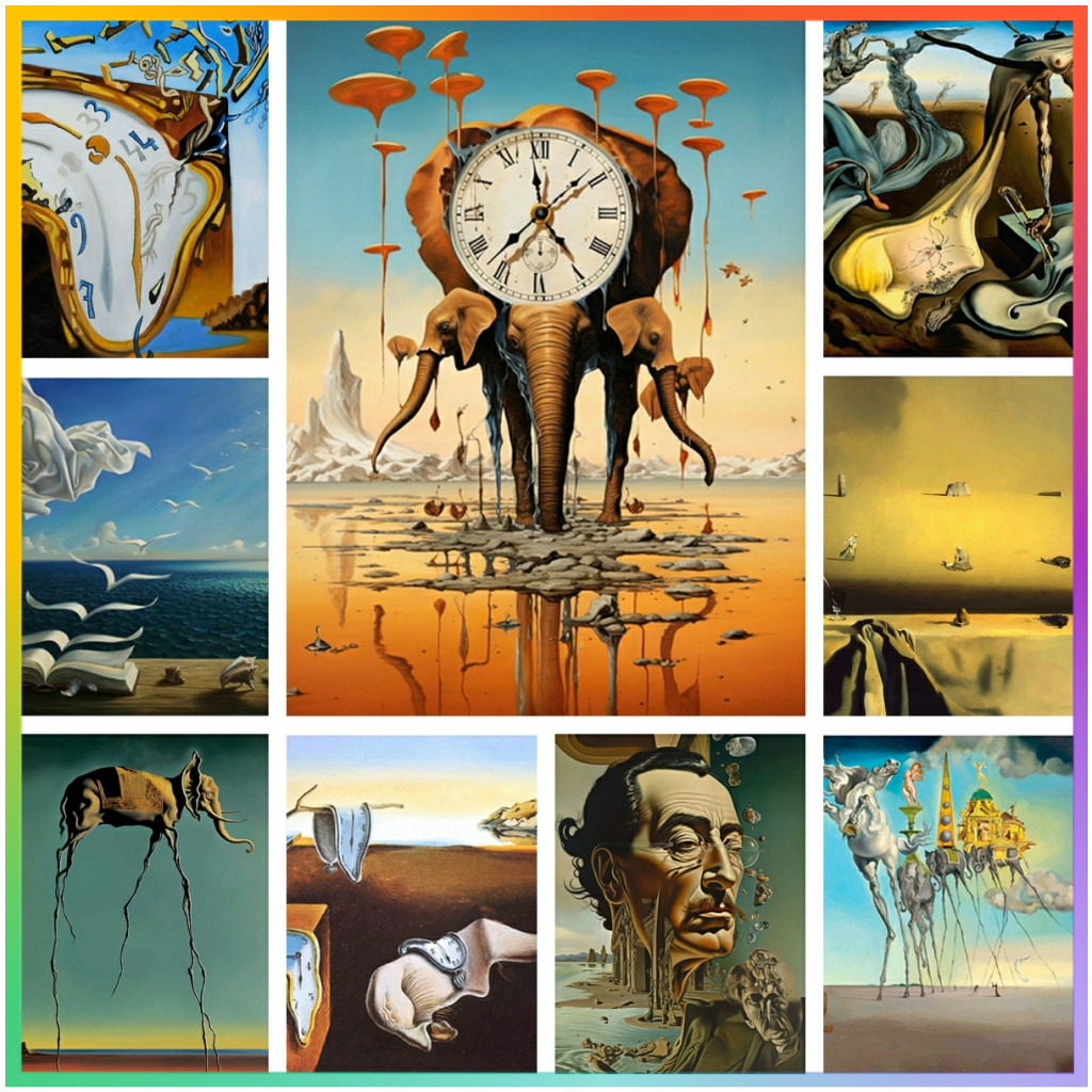 Embroidery Cross Stitch Patterns - Surrealizm Słynne dzieła sztuki autorstwa Salvadora
