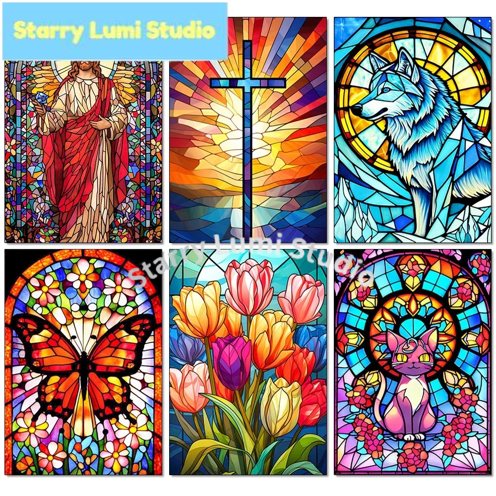 Embroidery Jesus - 5D DIY Diamentowy Haft Jezus Kwiat