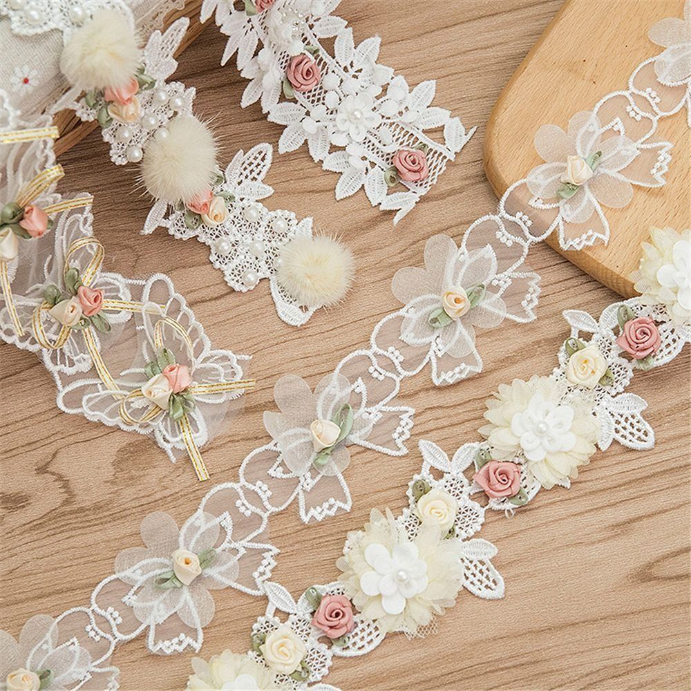 Embroidery Design 3D - Kwiat 3D, haftowana koronka, materiał koronkowy,