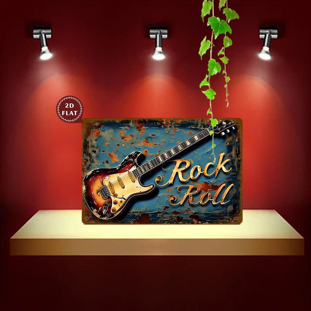 Embroidery Water - Vintage Rock Roll Guitar Metal Wall