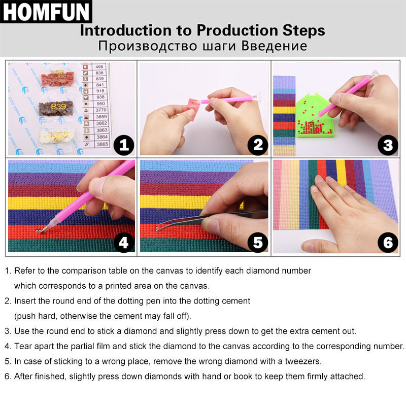 HOMFUN AB pełny haft diamentow – Embroidery Cross Stitch Patterns recenzja i cena