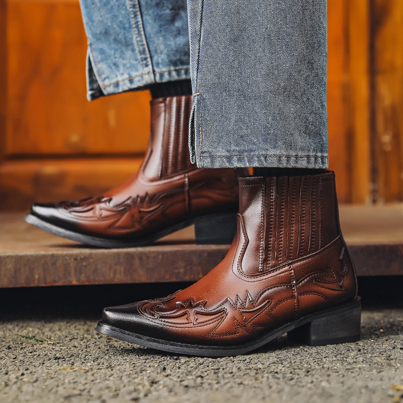Męskie kowbojskie buty western – Embroidery Design recenzja i cena