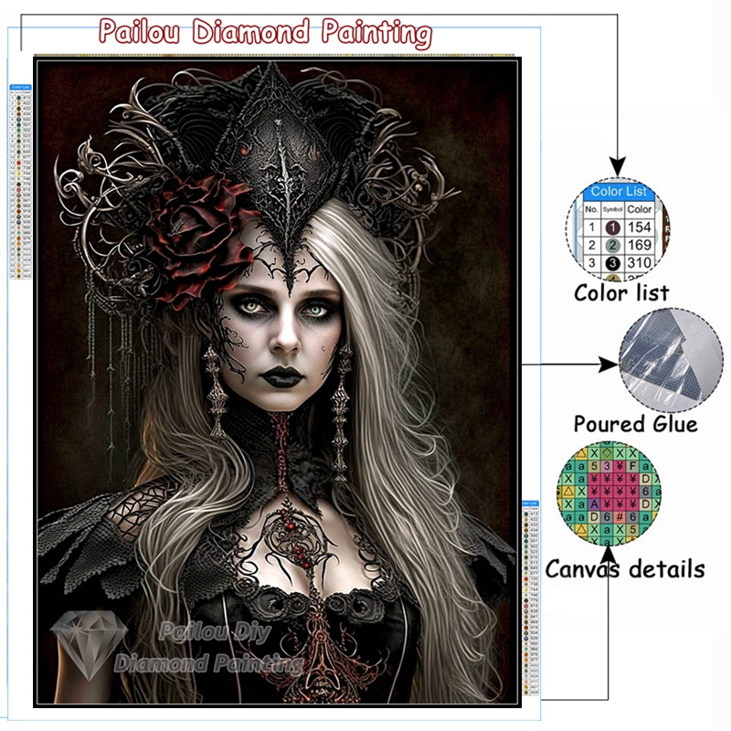 Gotycka halloweenowa królowa c – Embroidery Rose Stitch recenzja i cena