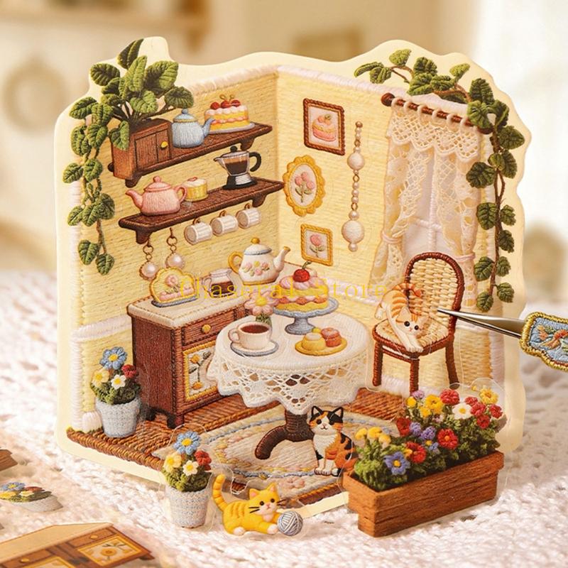 Zestaw naklejek E7CE z haftem  – Embroidery Texture recenzja i cena